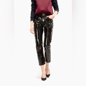 N°21 Black Cuffed Patent Cropped Pants Size S